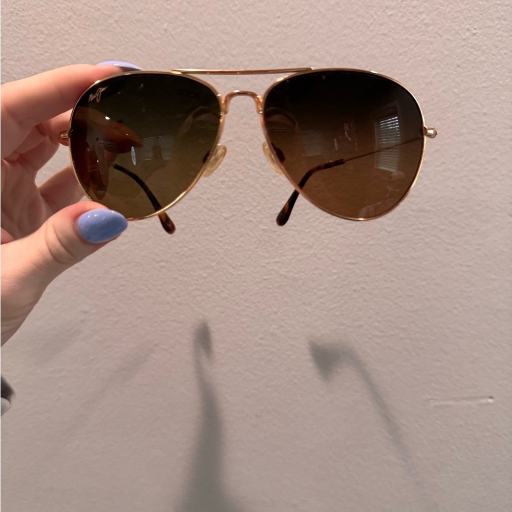 Maui Jim Gold Aviator Sunglasses